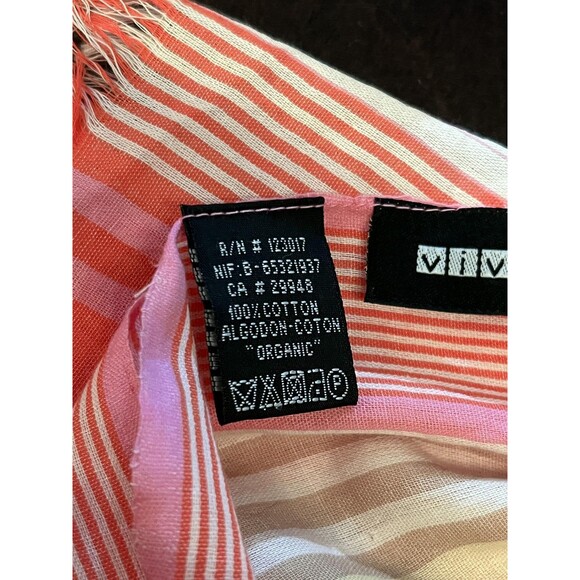 Vivante by VSA Scarf Womens One Size Multicolor Striped Organic Cotton Wrap - Picture 11 of 12